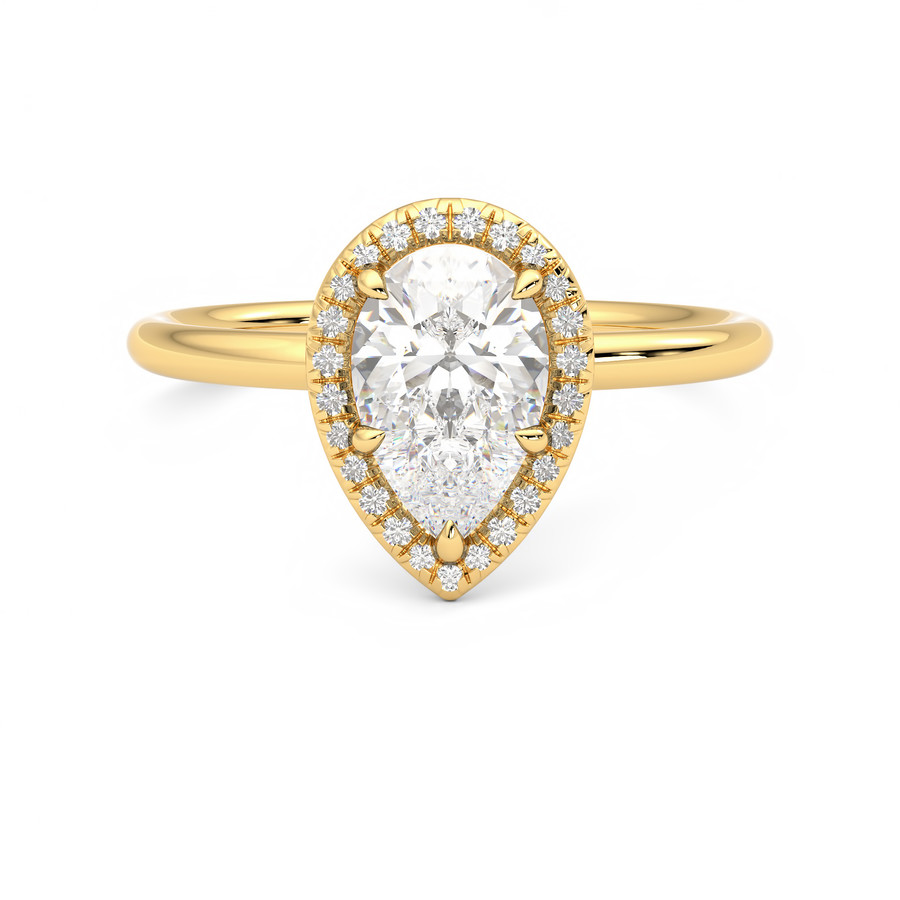 Gold teardrop deals engagement ring