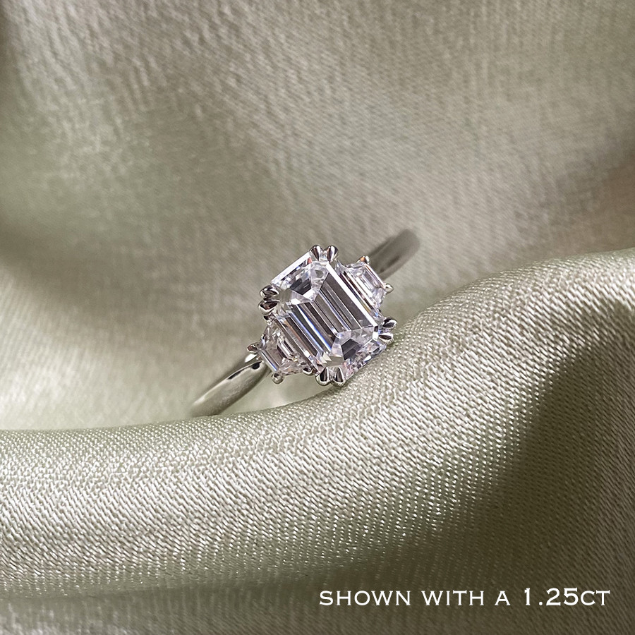 3 Stone Emerald Cut Ring | Ouros Jewels