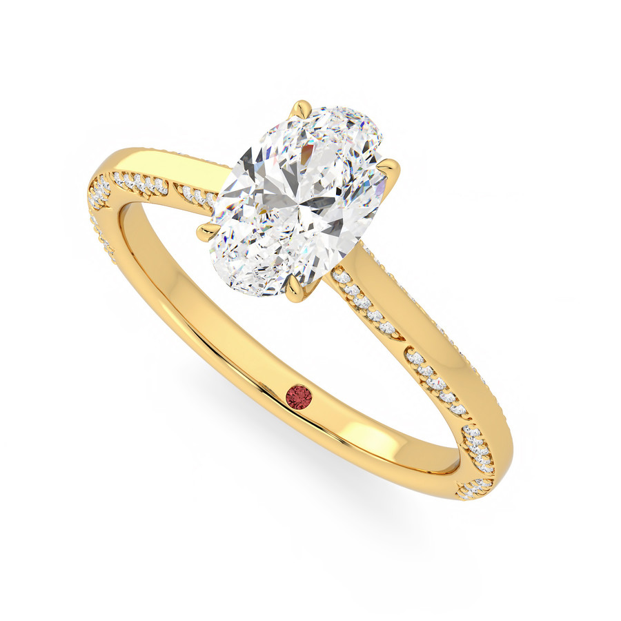 2.5 CT Oval Cut Engagement Ring, Bridal on sale Wedding Ring, 14K Yellow Gold Ring, Double Prong Set Ring, Dainty Birthstone Cluster CZ Diamond Ring