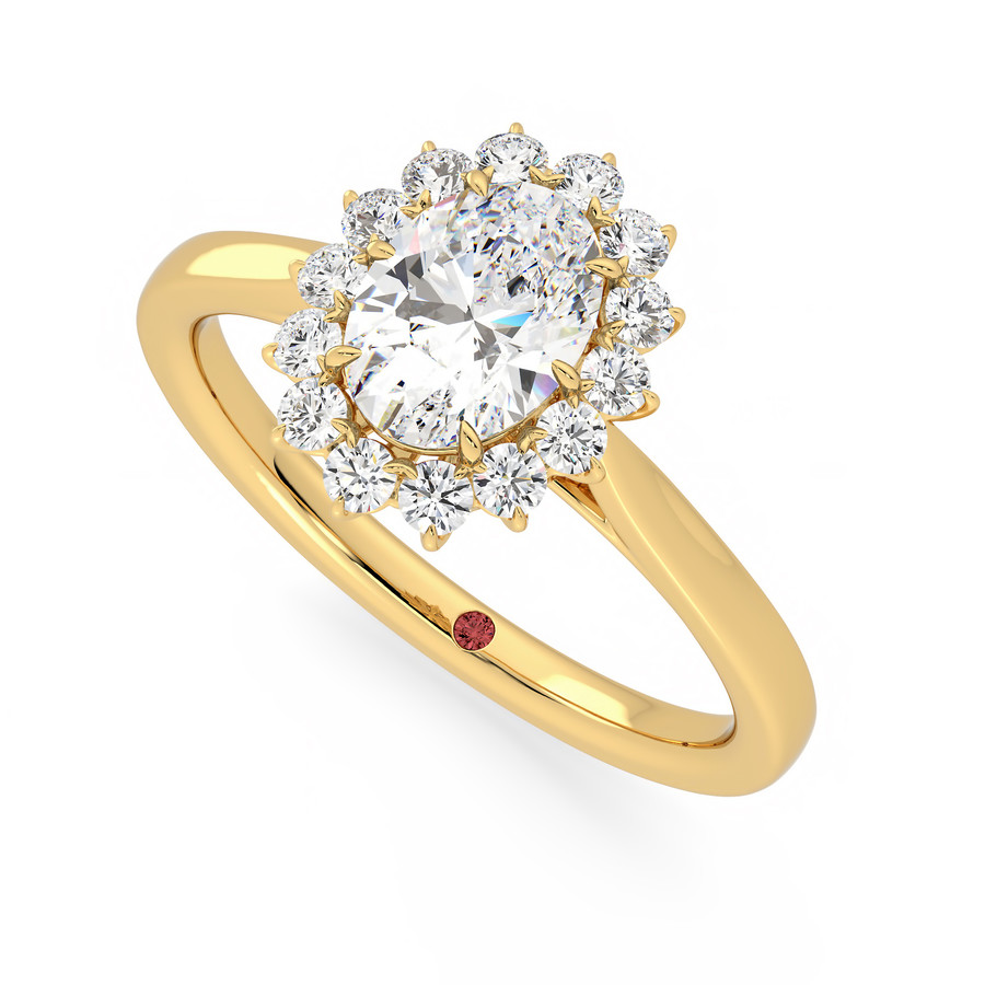 Lyra | Oval Floral Halo Yellow Gold Engagement Ring • Taylor