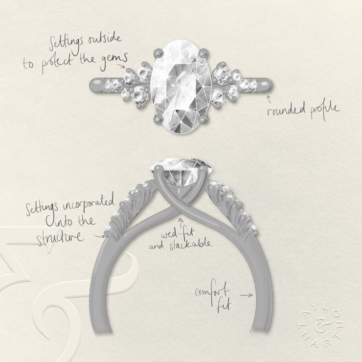 Taylor & Hart Marula Oval Engagement Ring 2