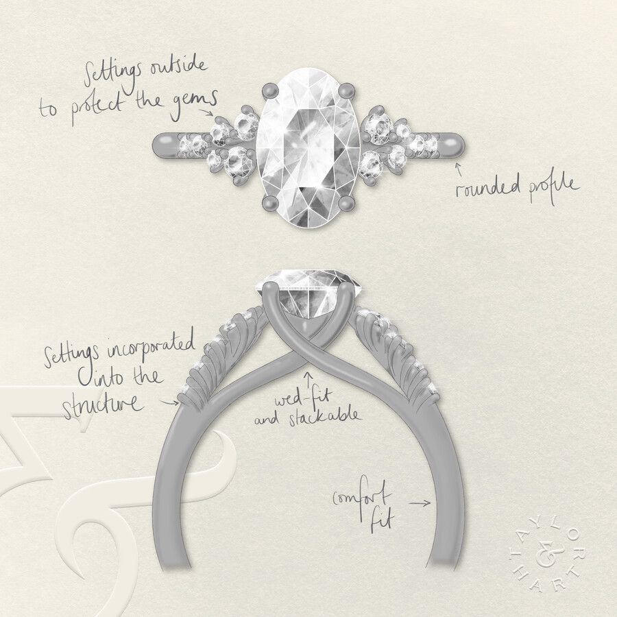 Taylor & Hart Marula Oval Engagement Ring 2