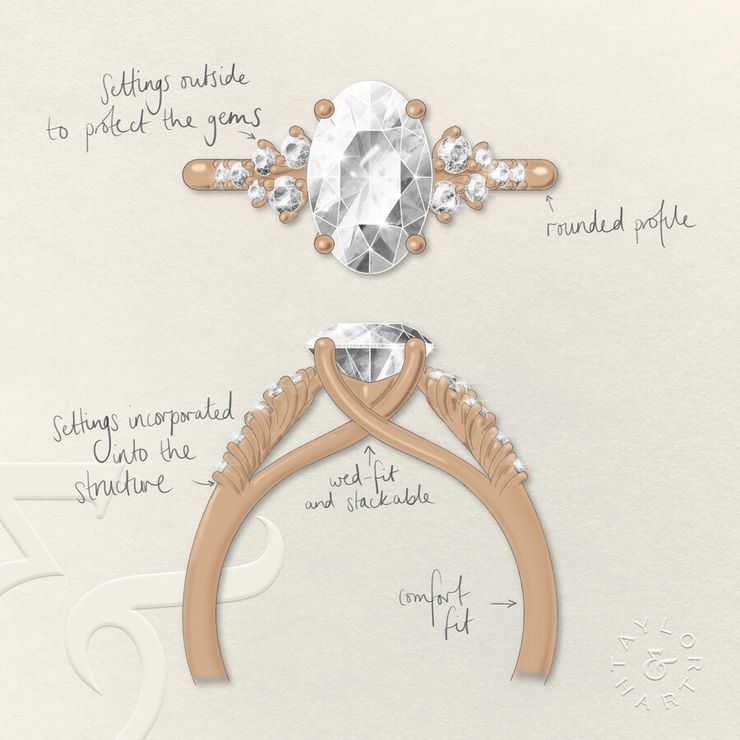 Taylor & Hart Marula Oval Engagement Ring 2