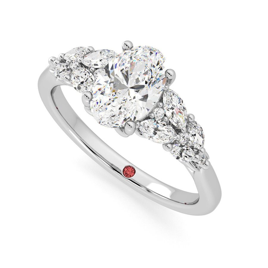 Taylor & Hart Cascade Oval Engagement Ring 0