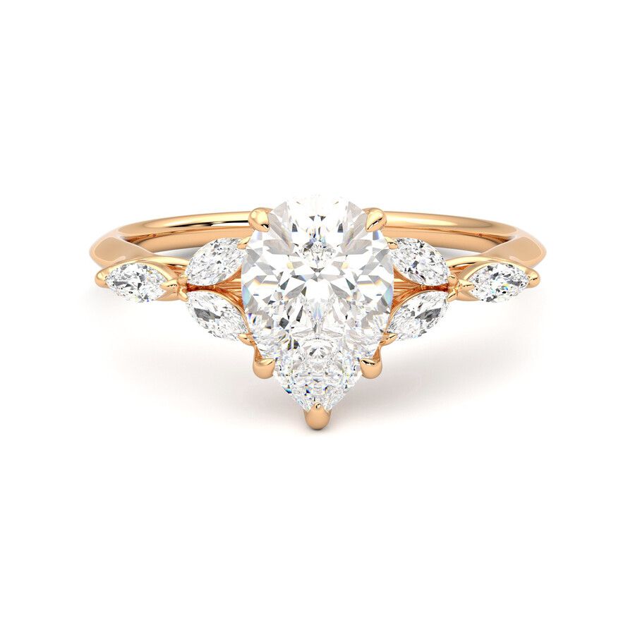 Taylor & Hart Tamora Pear Engagement Ring 0