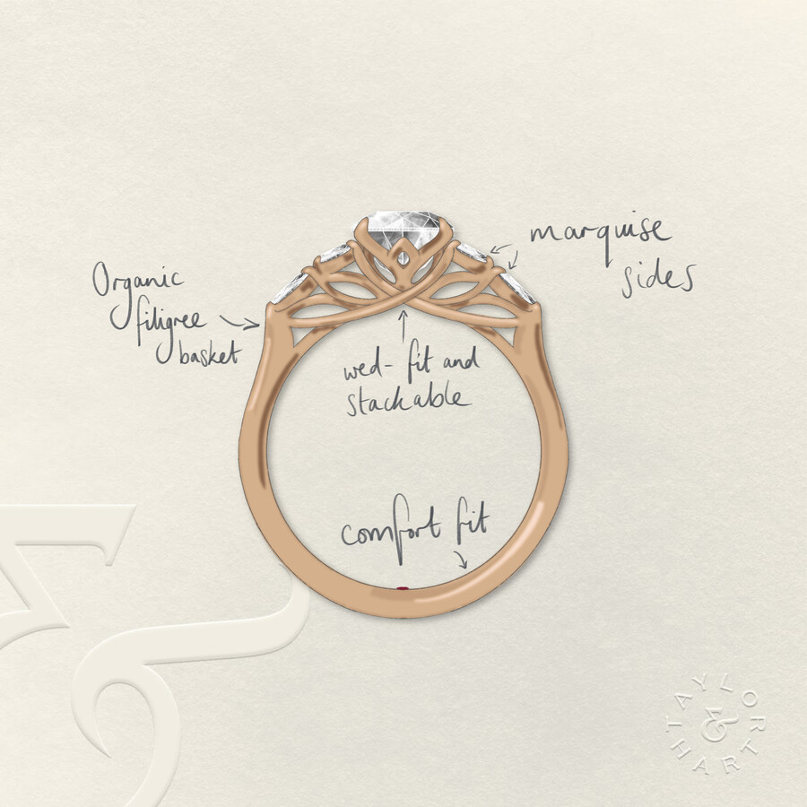 Taylor & Hart Tamora Princess Engagement Ring 1