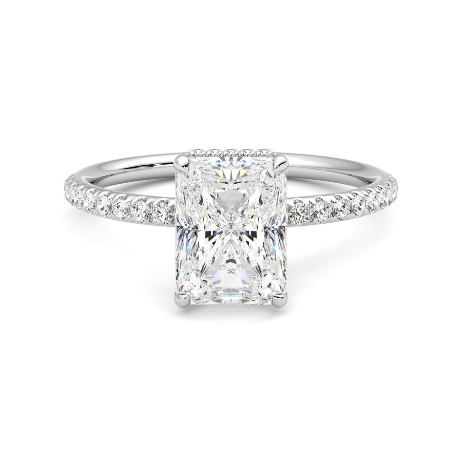 Platinum radiant deals cut engagement ring