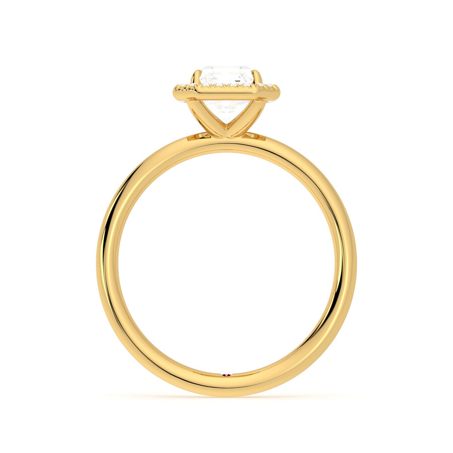 Dove, 18K Yellow Gold halo style engagement ring