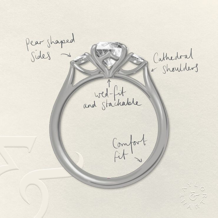 Taylor & Hart Faith Oval Engagement Ring 3