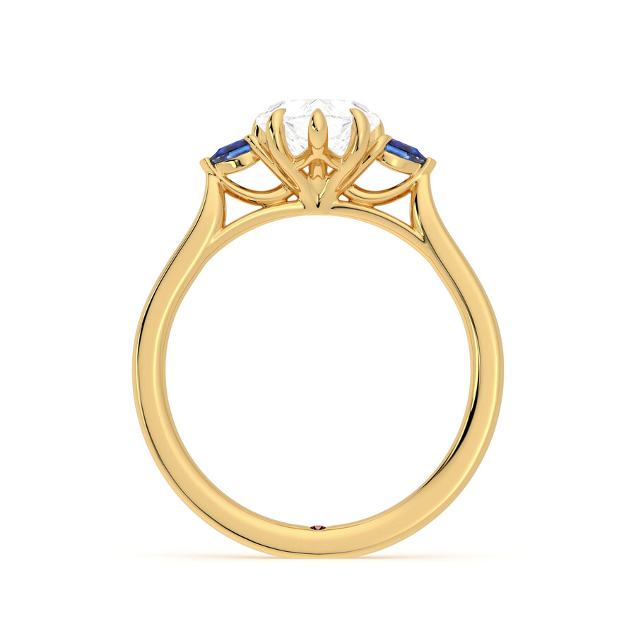 Faith | Heart Diamond Blue Sapphire Engagement Ring • Taylor