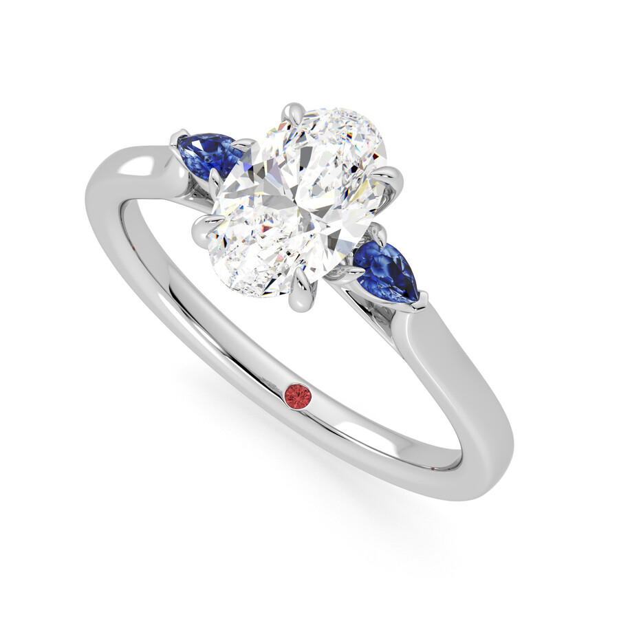 Faith | Oval Diamond Blue Sapphire Engagement Ring • Taylor
