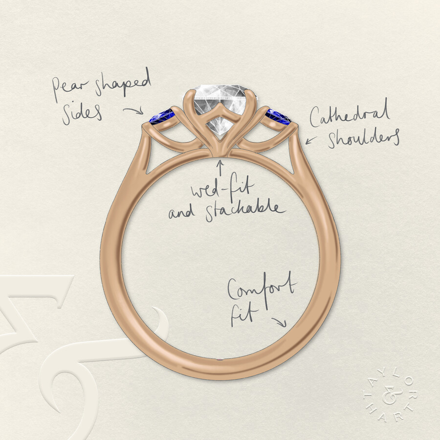 Taylor & Hart Faith Emerald Engagement Ring 1