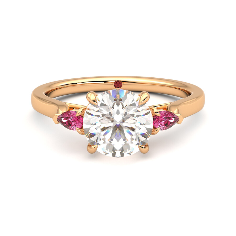 Rose Gold Cushion Cut Morganite Peachy Pink Stone Engagement Ring from  Black Diamonds New York