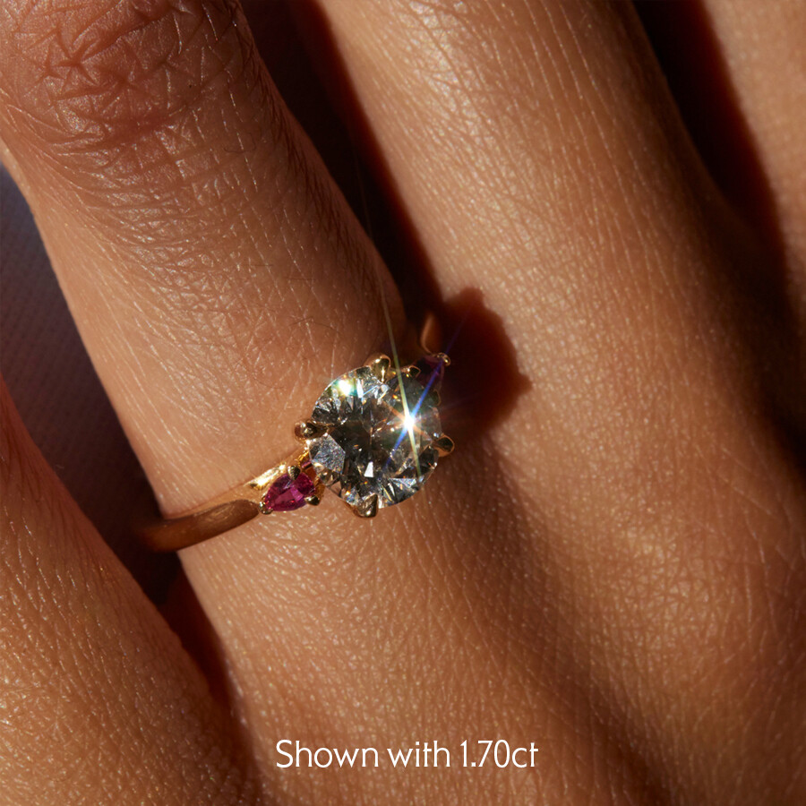 Thyme | 18K Rose Gold pavé halo style engagement ring | Taylor & Hart