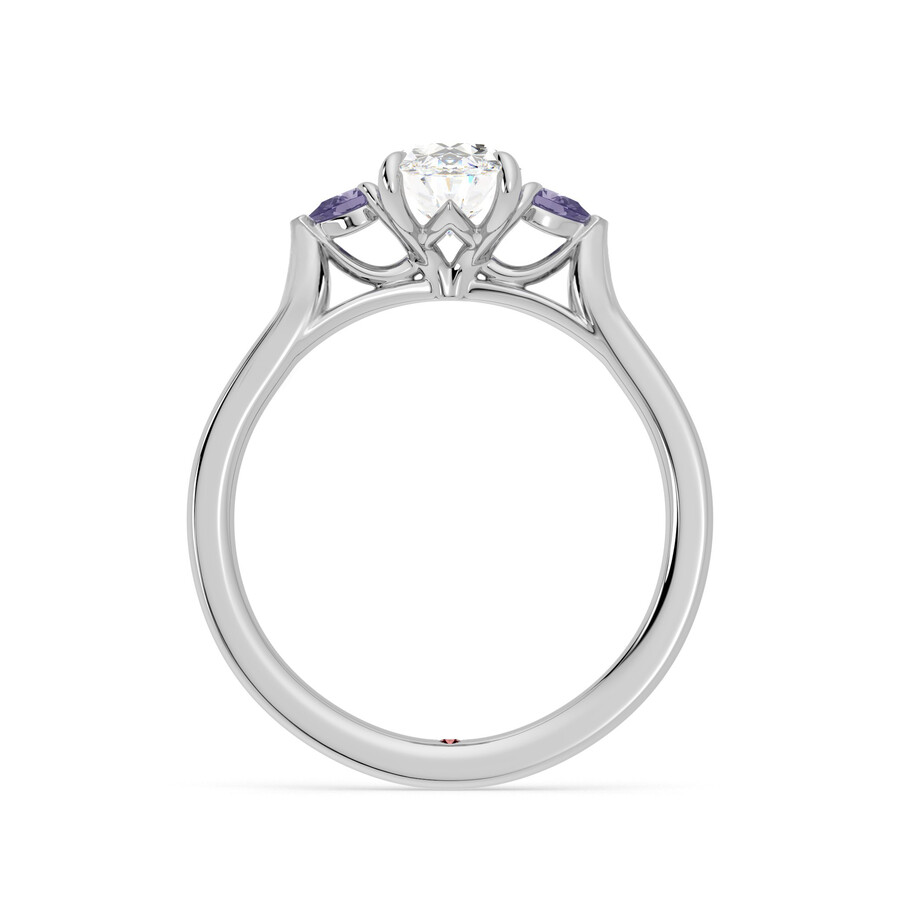 Diamond ring with sale purple side stones