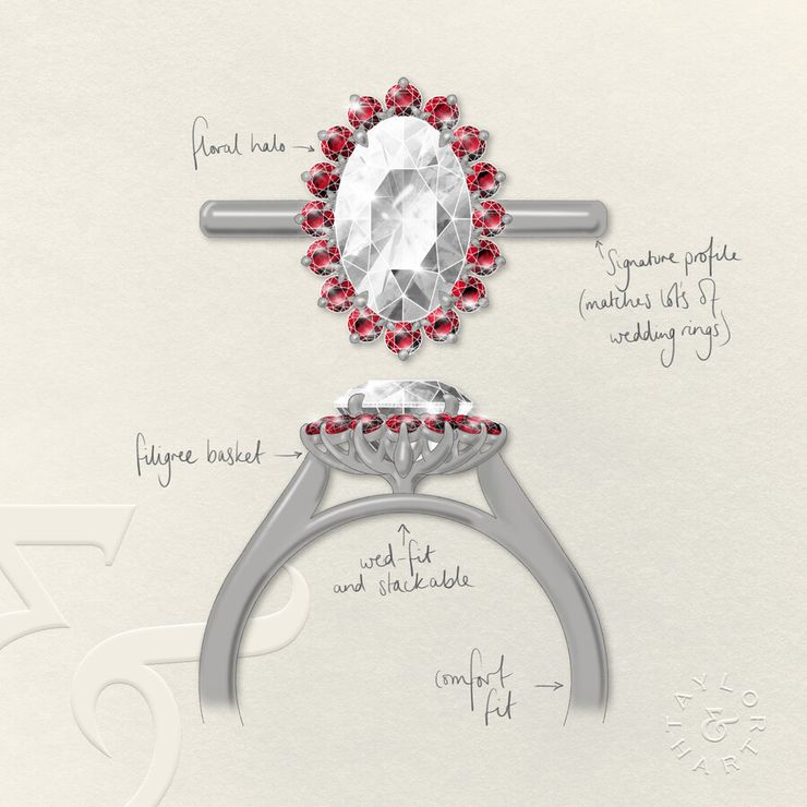 Taylor & Hart Lyra Oval Engagement Ring 1