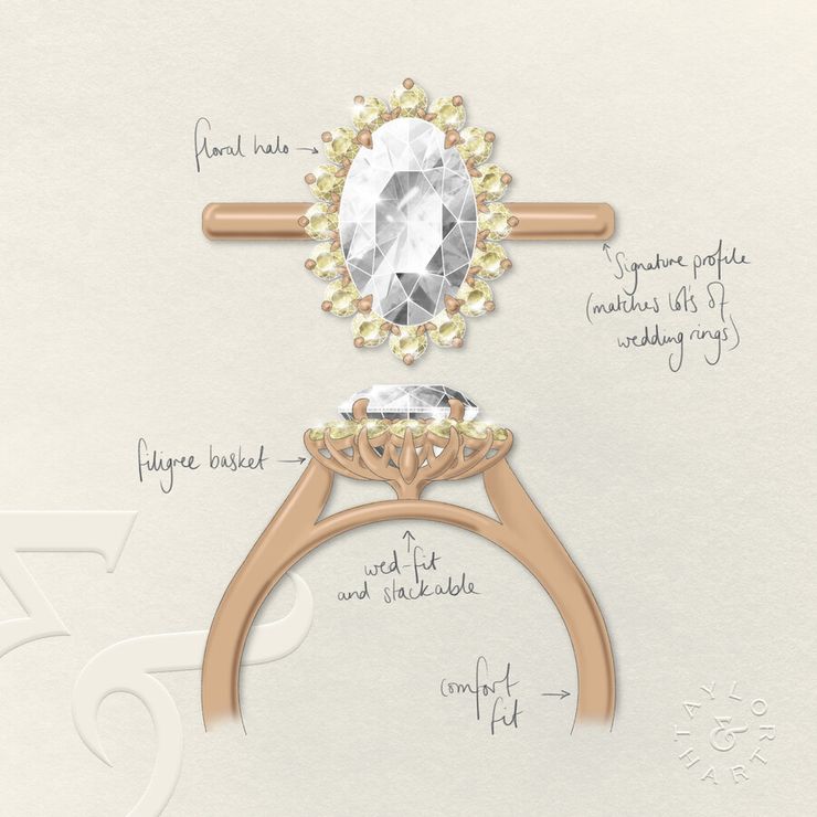 Taylor & Hart Lyra Oval Engagement Ring 1