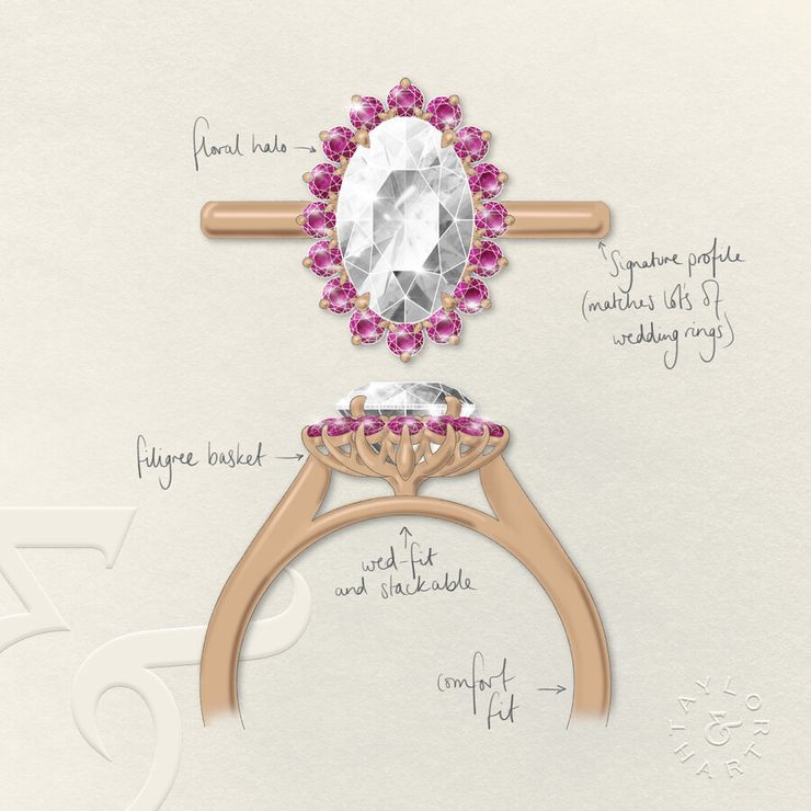 Taylor & Hart Lyra Oval Engagement Ring 1