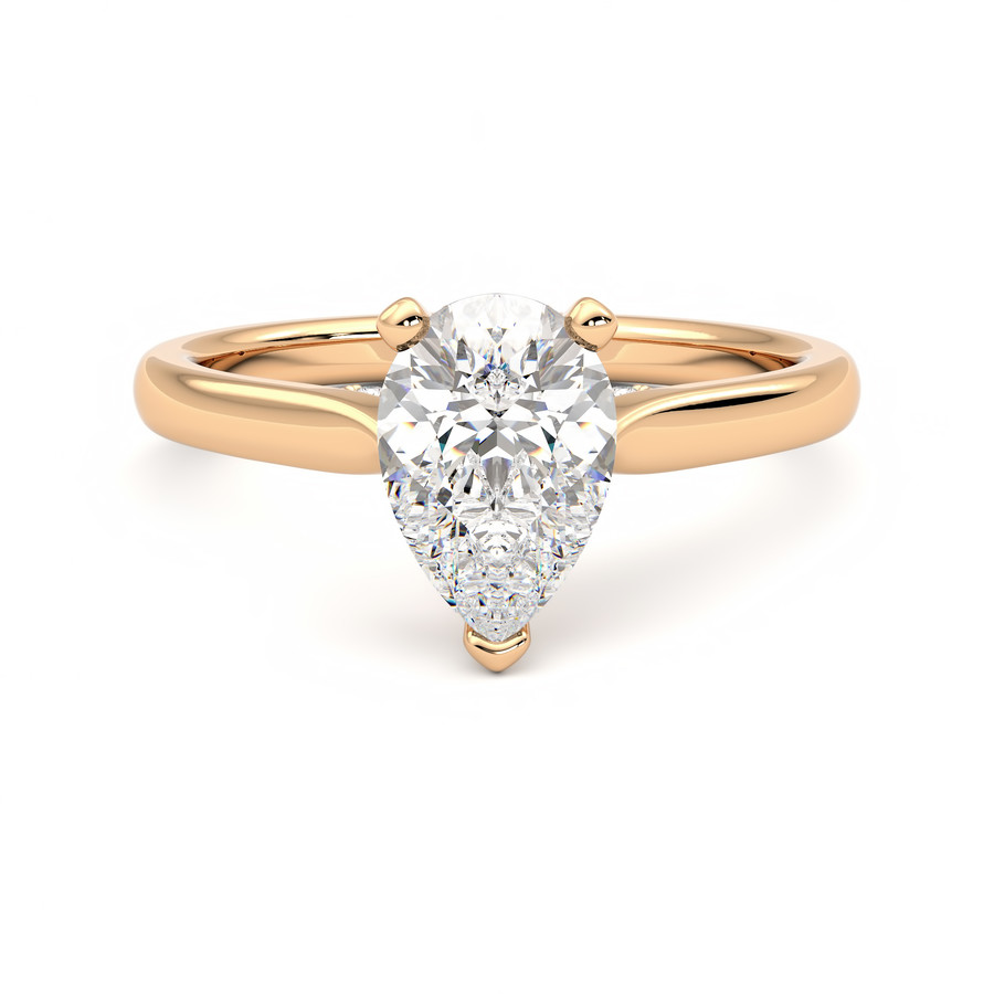 Solitaire pave engagement on sale ring