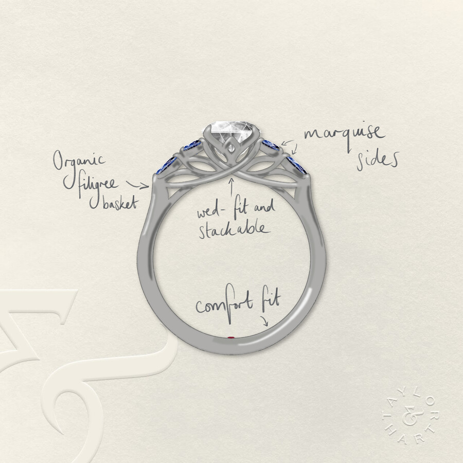 Taylor & Hart Tamora Oval Engagement Ring 2