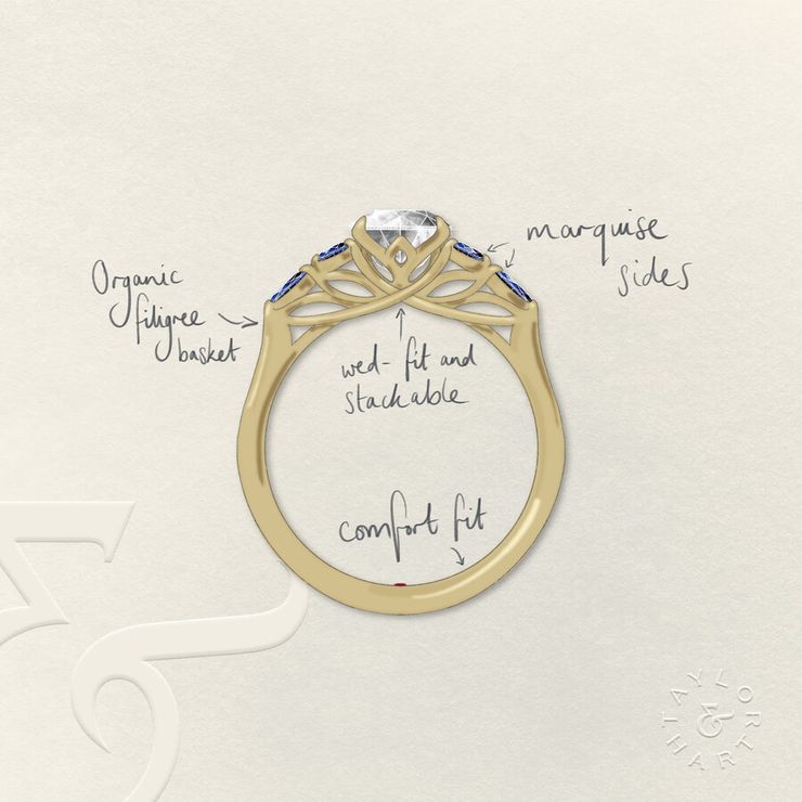 Taylor & Hart Tamora Oval Engagement Ring 1