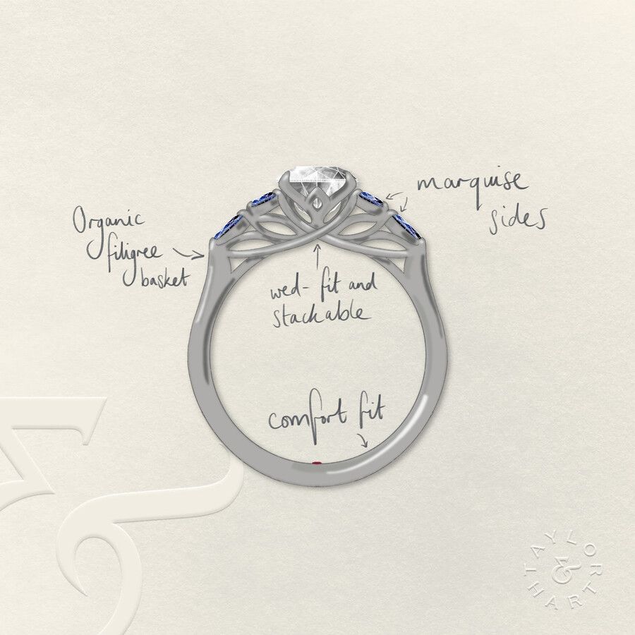 Taylor & Hart Tamora Oval Engagement Ring 3