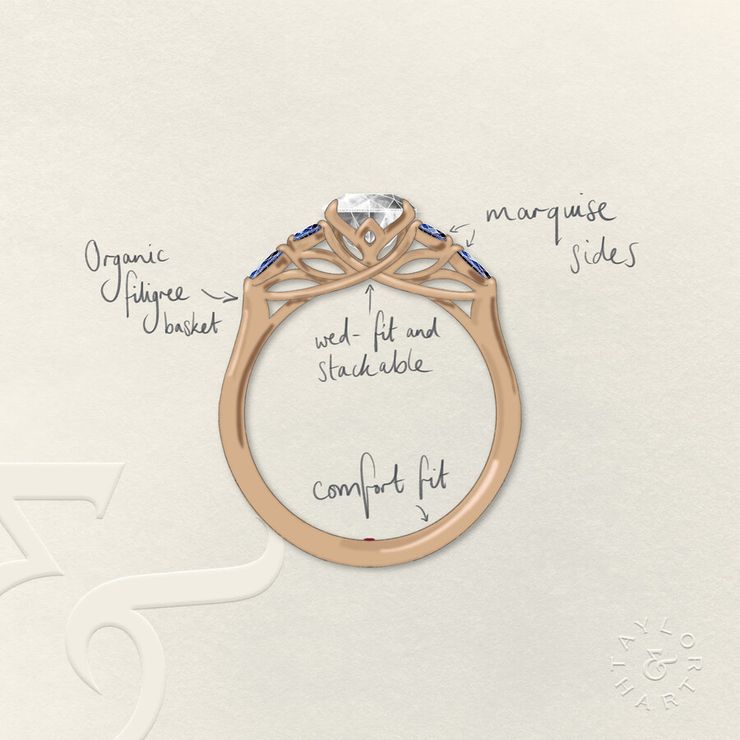 Taylor & Hart Tamora Oval Engagement Ring 1