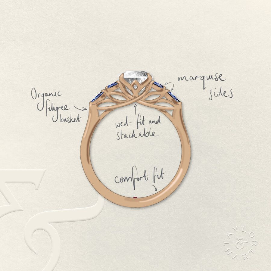 Taylor & Hart Tamora Oval Engagement Ring 3