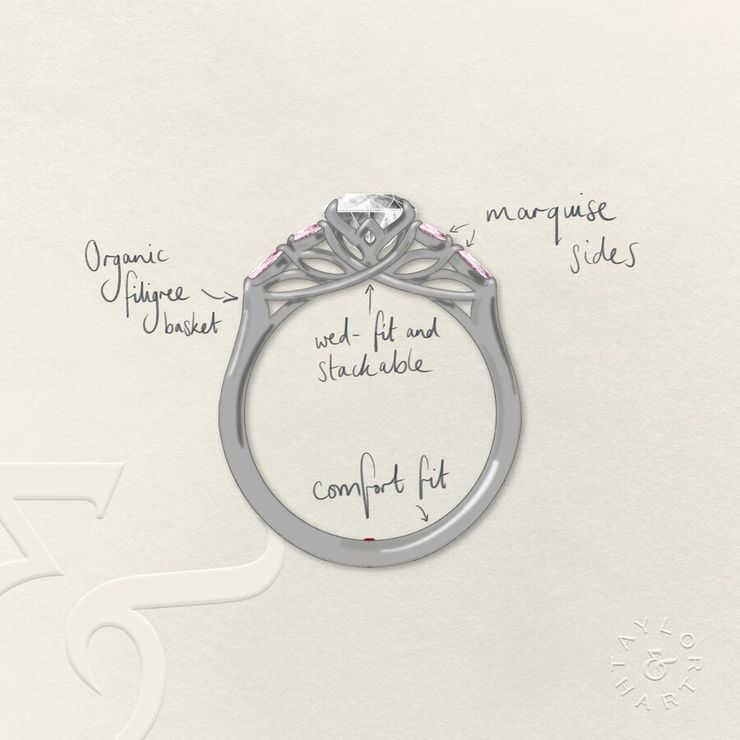 Taylor & Hart Tamora Oval Engagement Ring 1