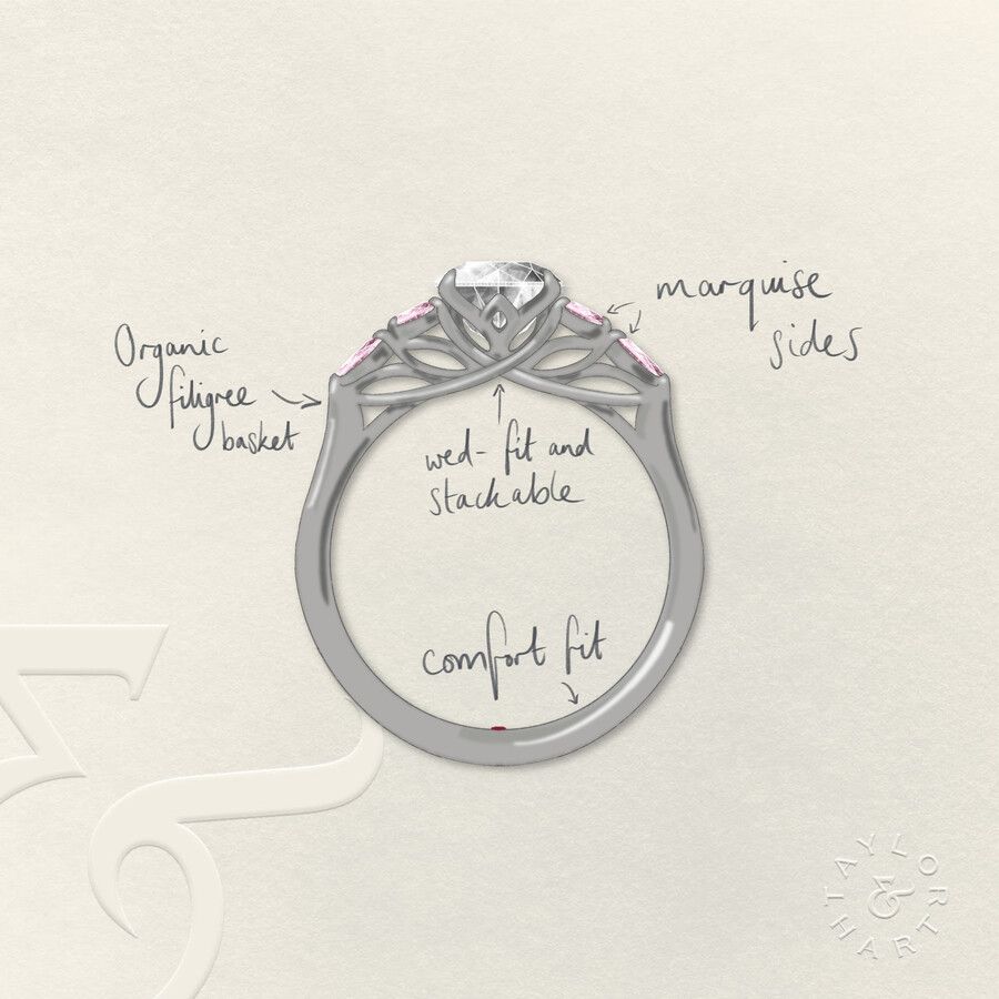 Taylor & Hart Tamora Oval Engagement Ring 3