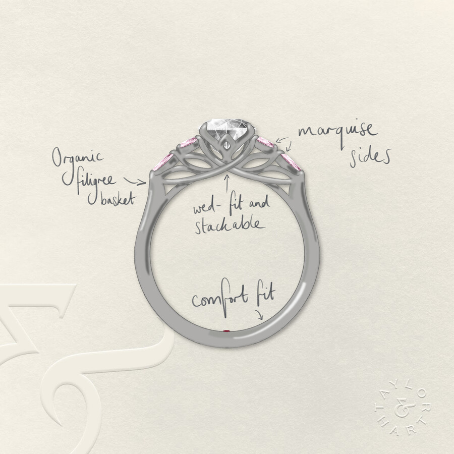 Taylor & Hart Tamora Oval Engagement Ring 2