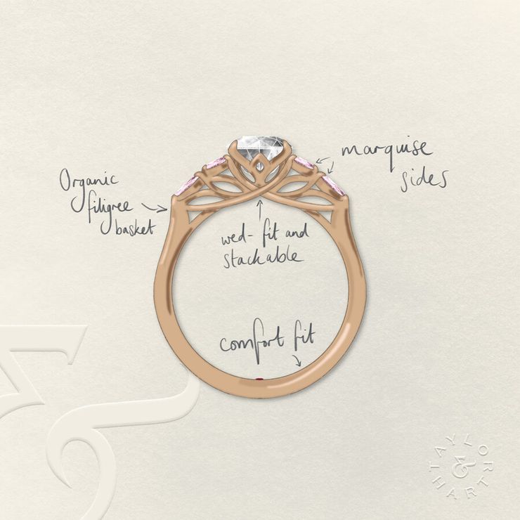 Taylor & Hart Tamora Oval Engagement Ring 1