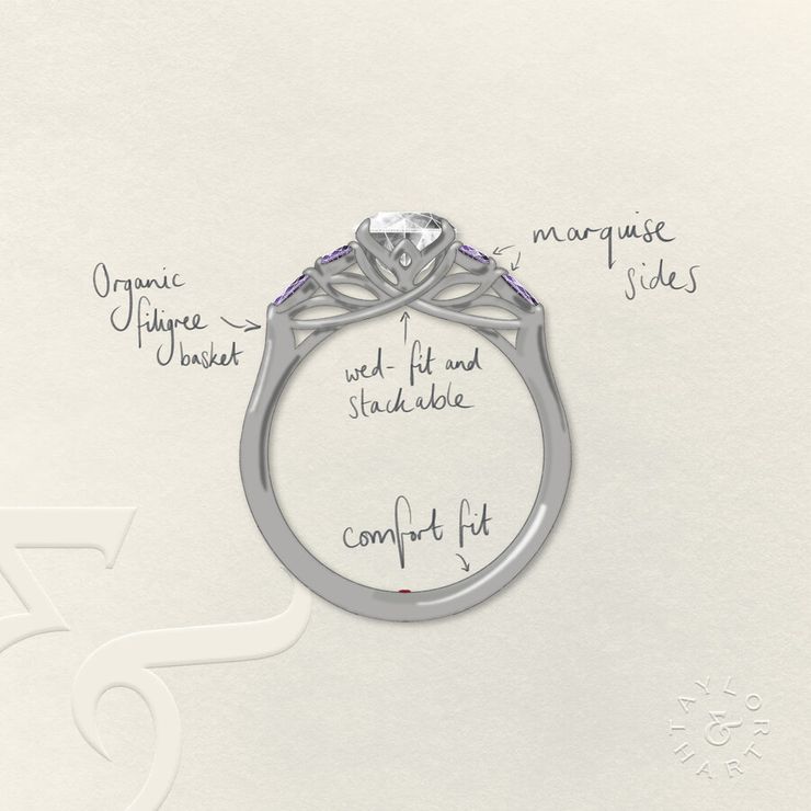 Taylor & Hart Tamora Oval Engagement Ring 1