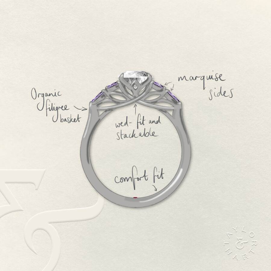 Taylor & Hart Tamora Oval Engagement Ring 1