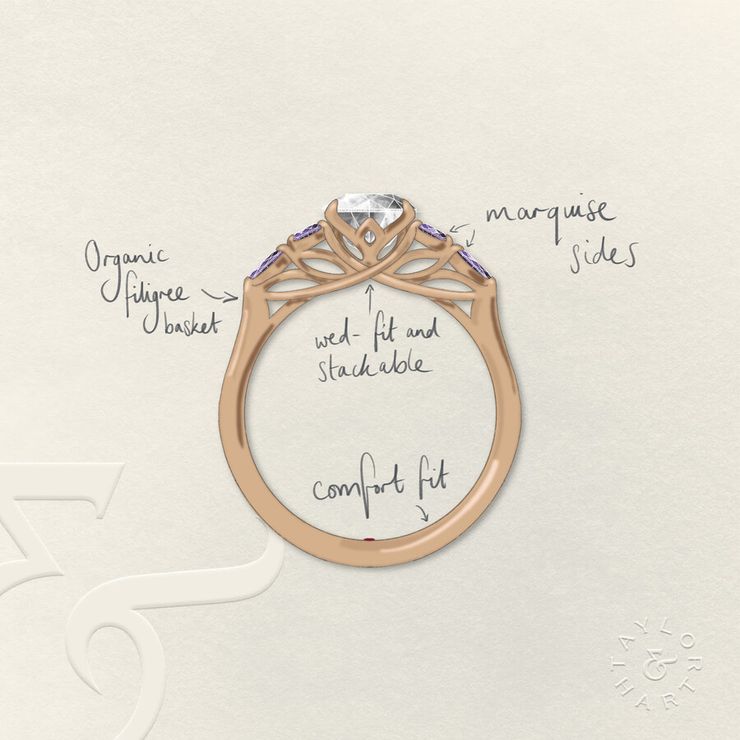Taylor & Hart Tamora Oval Engagement Ring 1