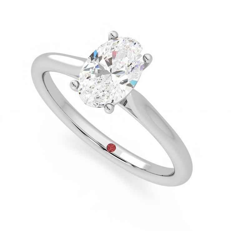 Oval engagement ring with clearance 6 prongs