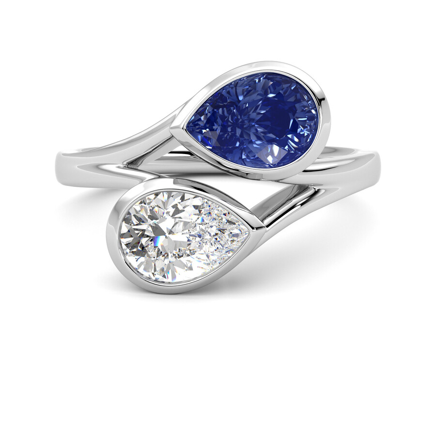 Peratrice | 18K White Gold toi & moi style engagement ring