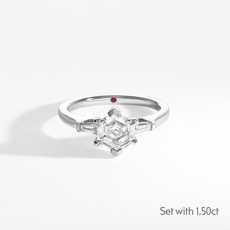 Taylor & Hart Mirror Hexagonal Engagement Ring 3