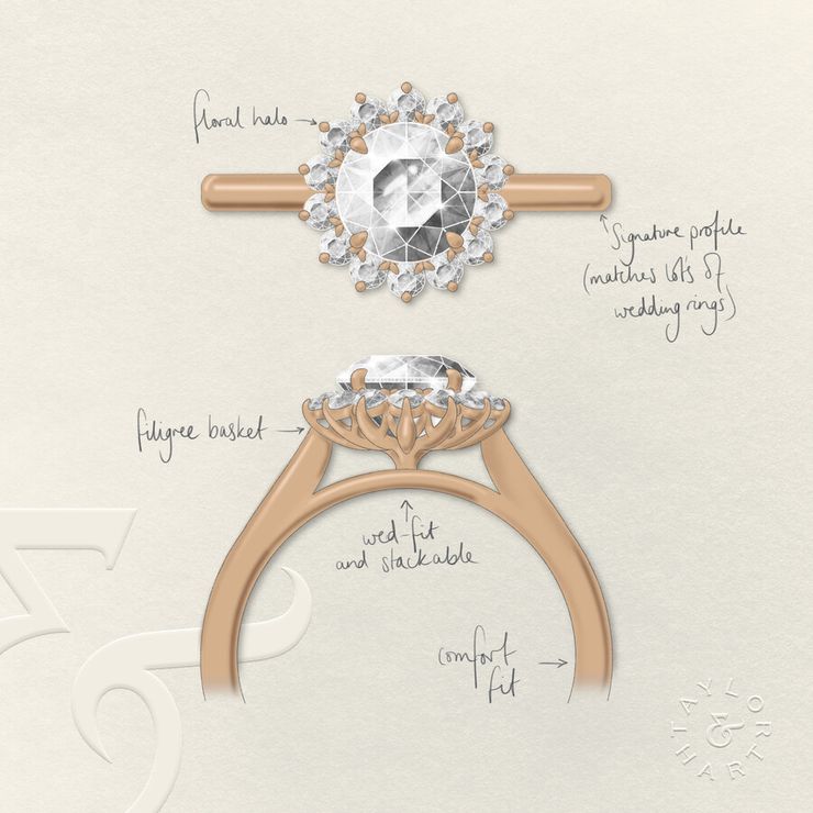 Taylor & Hart Lyra Round Engagement Ring 1