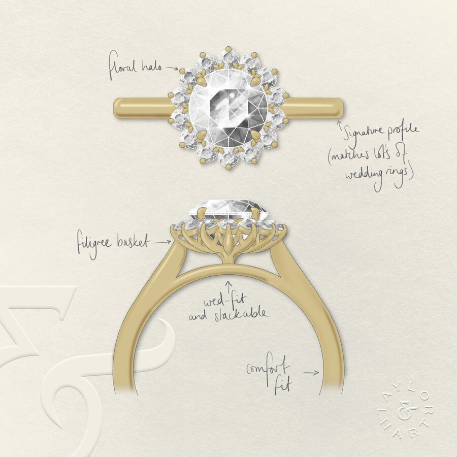 Taylor & Hart Lyra Round Engagement Ring 2