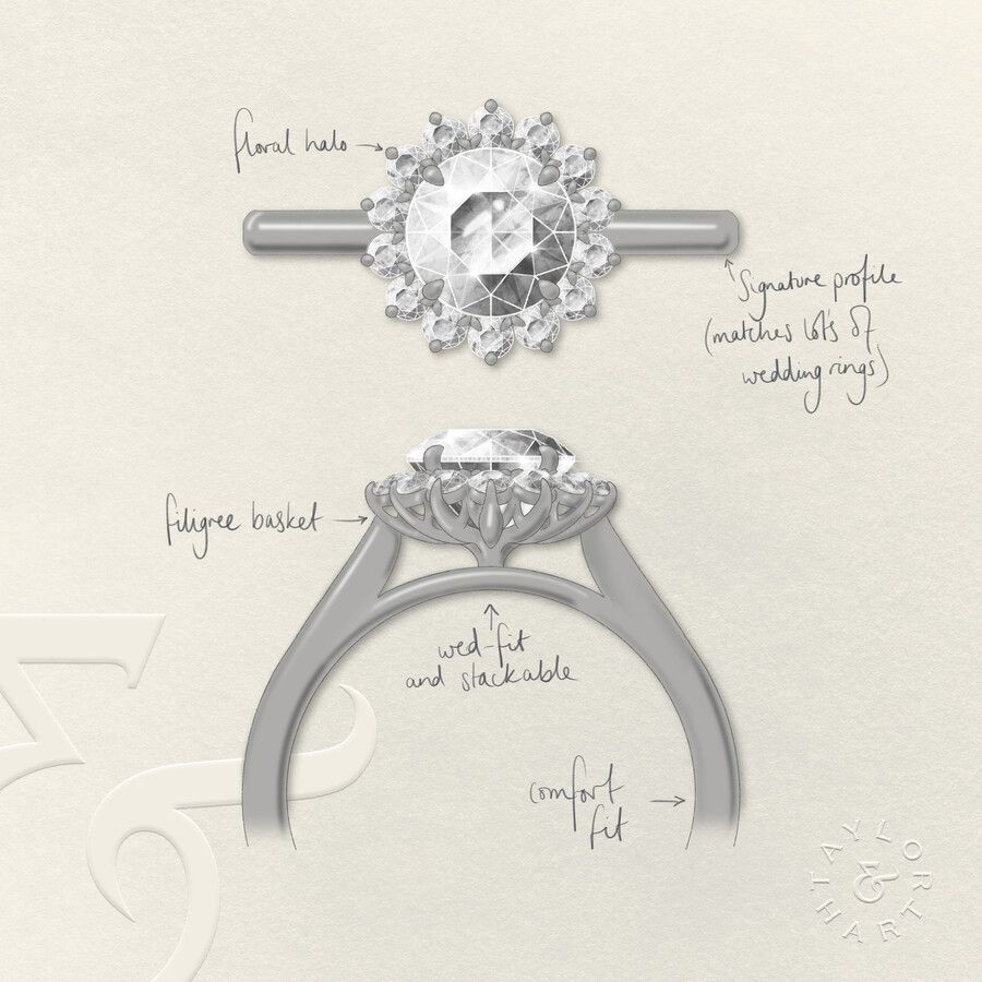 Taylor & Hart Lyra Round Engagement Ring 5