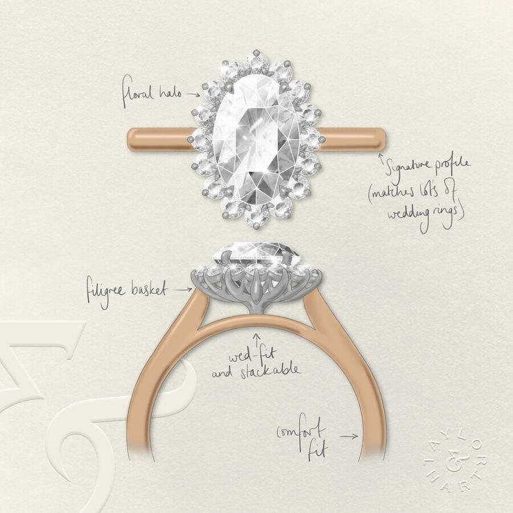 Taylor & Hart Lyra Oval Engagement Ring 1
