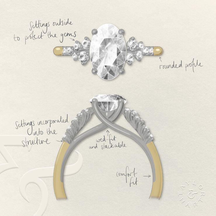 Taylor & Hart Marula Oval Engagement Ring 3