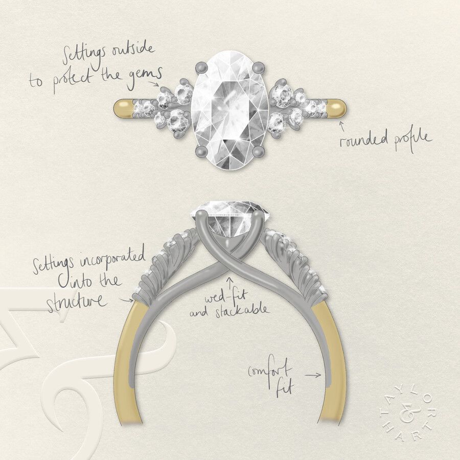 Taylor & Hart Marula Oval Engagement Ring 5