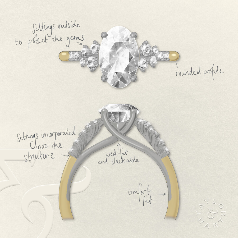 Taylor & Hart Marula Oval Engagement Ring 3