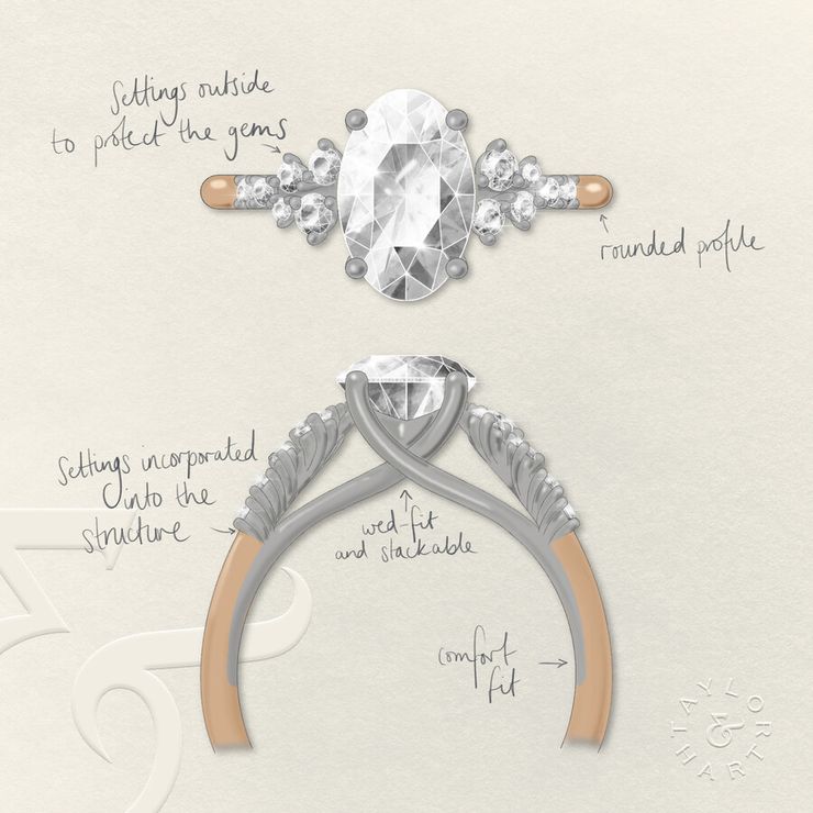 Taylor & Hart Marula Oval Engagement Ring 3