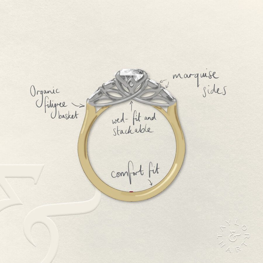 Taylor & Hart Tamora Oval Engagement Ring 3