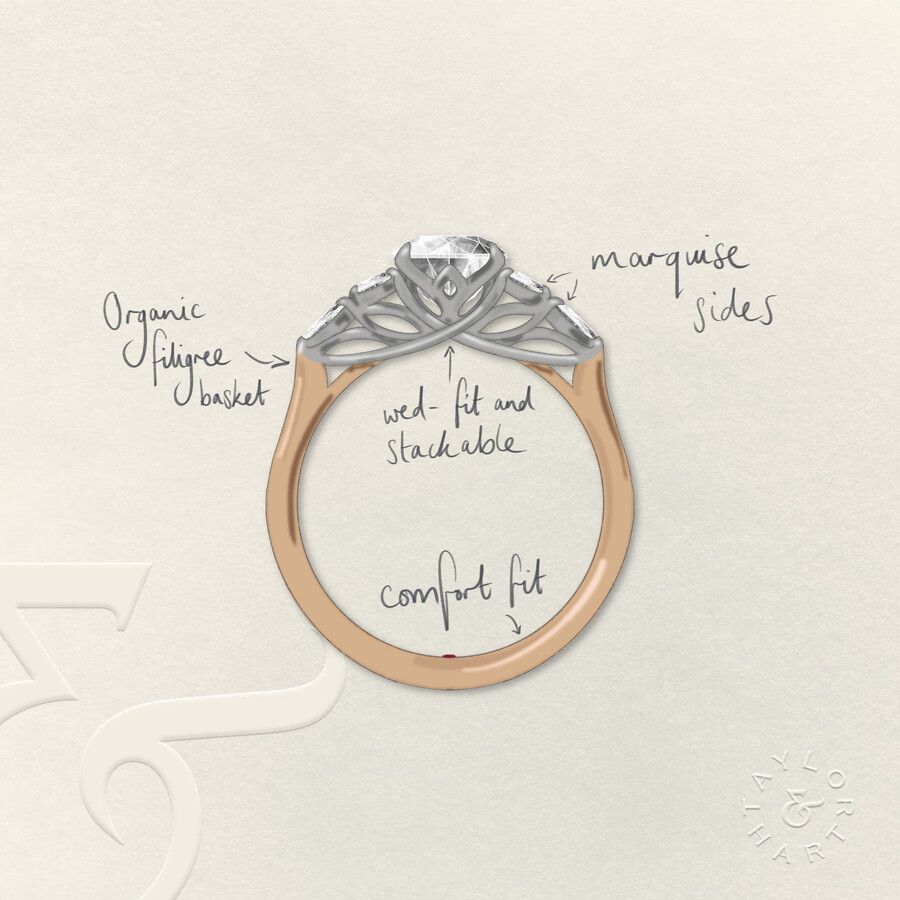 Taylor & Hart Tamora Oval Engagement Ring 3