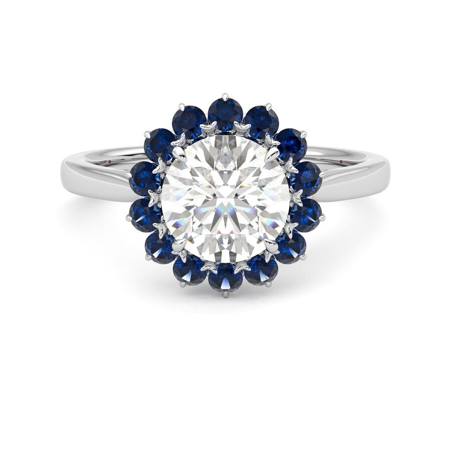 Adore | Platinum halo style engagement ring | Taylor & Hart