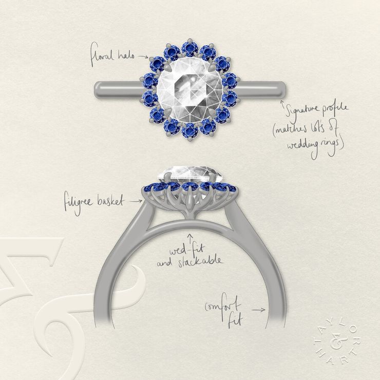 Taylor & Hart Lyra Round Engagement Ring 1